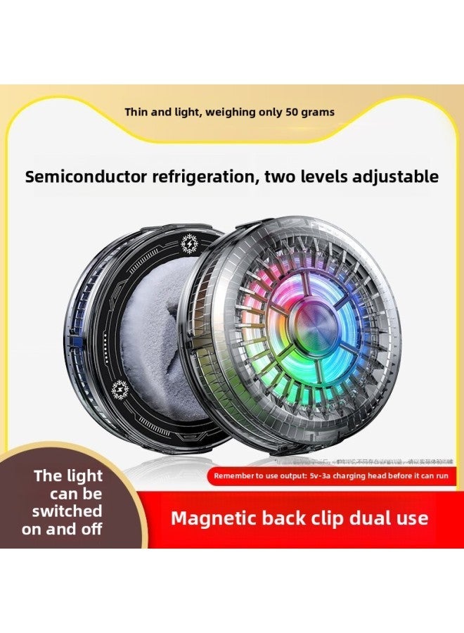Mobile Phone Cooling Fan Game Battery Digital Display Refrigeration Magnetic Back Clip X76A Semiconductor-Color:SL20 Black Icing - Image 4